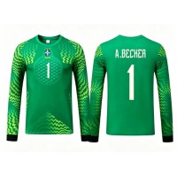 Stroje piłkarskie Brazylia Alisson Becker #1 Bramkarskie Koszulka Wyjazdowej MŚ 2026 Długi Rękaw